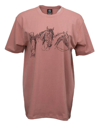 Outback Trading Co (NZ) Triple Gallop Gang Tee Pink / SM 40334-WHI-SM