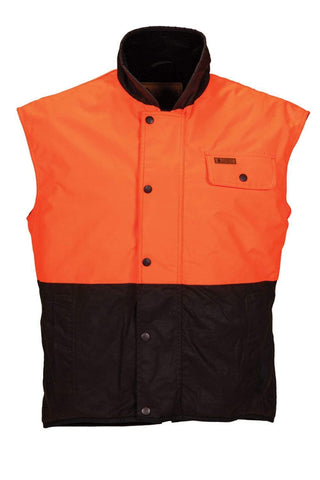 Outback Trading Company Hi-Vis Oilskin Vest ORANGE / SM 6039-ORA-SM